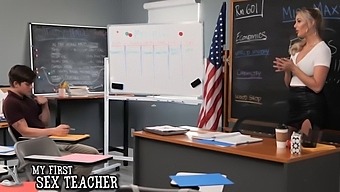 Naughty America - Blonde Teacher Jordan Maxx Wants To Help Her Student Achieve Success...And Stiffening