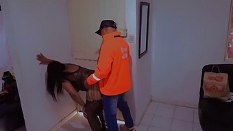 Busty Blonde Gets Fucked By Delivery Man In Erotic Lingerie