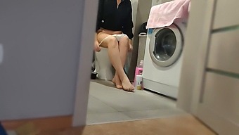Homemade Video Of A Housewife In White Panties And Long Legs Getting Pissed On