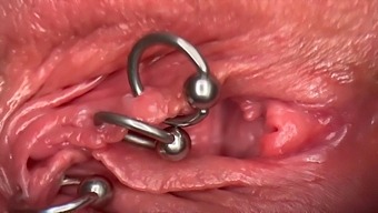 Intense Close-Up Of My Pierced Clit And Vagina Until It'S Soaked With Urine