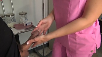 Amateur Nurse With Big Tits Gives Patient A Handjob And Blowjob