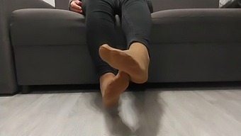 Monika Nylon Unveils Her Shapely Legs In Sheer Nylon Hosiery Following An Entire Day Of Wear