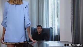 Attractive Blonde Educator Enjoys A Ride On Her Male Pupil'S Impressive Member