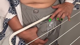 Step Dad'S Wife Rubbing Her Huge Dick On The Clothes Dryer As Her Stepson Observes