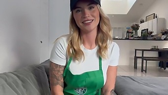 Big-Boobed Barista Gets A Rough Fuck While Her Boyfriend Is Away